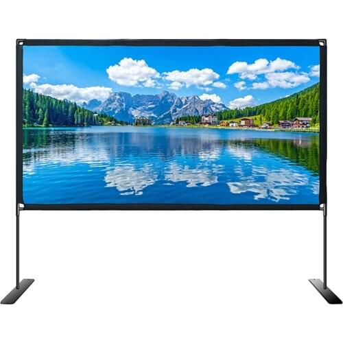 100inch 16:9 Projector Screen Folding Projecting Screen Home Theater Outdoor Bracket Projection Screen for Home Office Outdoor