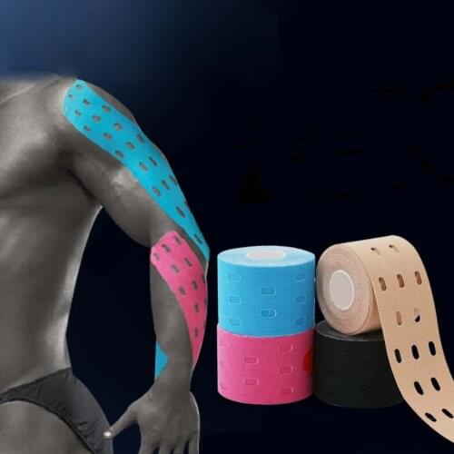 Hole Kinesiology Tape Perforated Elastic Sport Athletic Tape for Muscle Support Strain Injury Pain Relief 5cm x 5m Roll