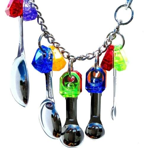 Parrot bite toy parrot toys toy bird Metal spoon string toy Wholesale 113g