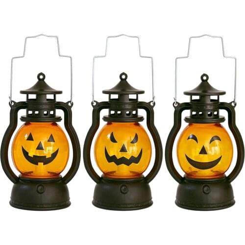Halloween Pumpkin Skull Lamp Small Oil Lamp Halloween Party Home Outdoor Yard Decorations