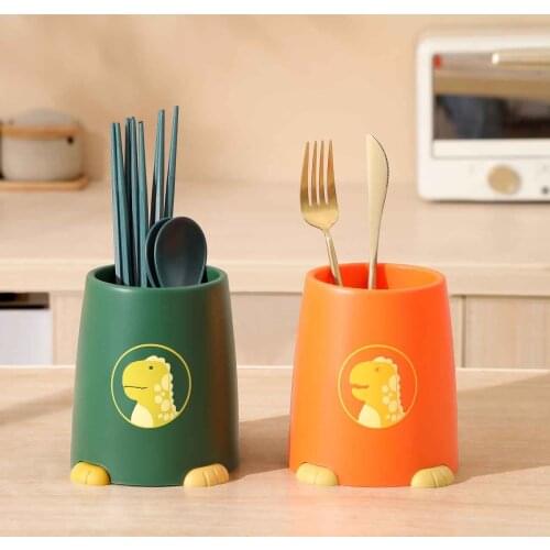 Cartoon Desktop Chopstick Holder Chopstick Cage Household Kitchen Chopsticks Basket Barrel Storage Box Rack
