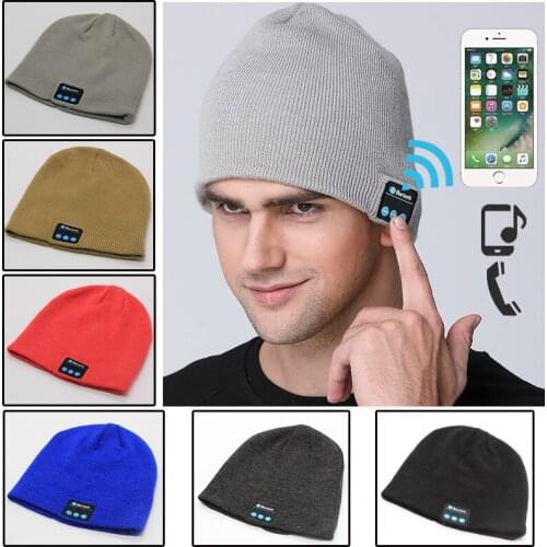 Wireless Hat Music Earphone Warm Bluetooth Headphone Cap Headsets Wireless Receiver Audio Over the Ear Earphones For Android IOS