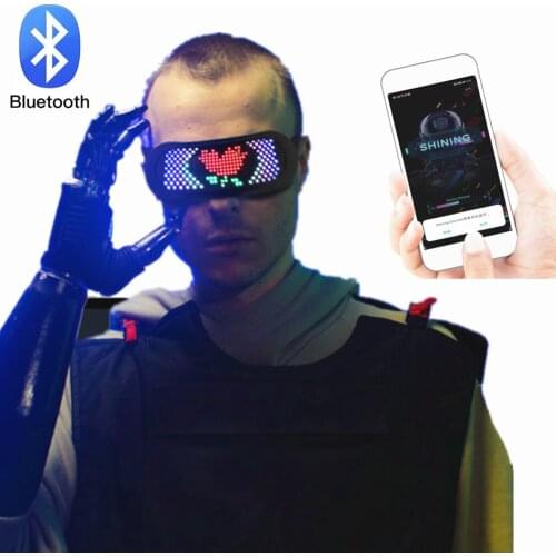 Latest RGB Party Bluetooth LED Glowing Glasses Rechargeable App Control Customized Magic Scrolling text Christmas Birthday Gift