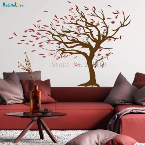Huge Tree Wall Sticker Vinyl Windy Tree Home Decoration For Living Room Bedroom Self-adhesive Art Murals Special Gift YT540