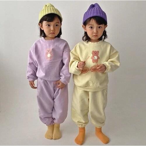 2021 Autumn Children Hooded Sweatshirts For Girl Boy Tracksuit Kids Clothes Set Girls Baby Sport Suit Child Cotton 2pcs Clothing