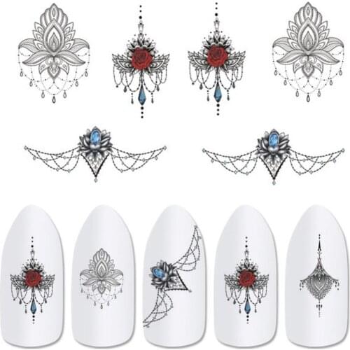 Lovely Nail Sticker Butterfly Chandelier Petal Nail Art Stickers Water Transfer Decal Manicure Salon Tools