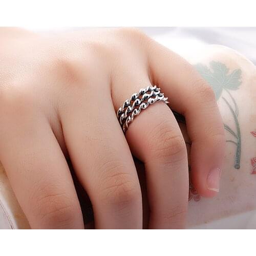 Simple Style 925 Sterling Silver Ring Stackable Triple Intertwined Love for Women Man Lovers Wedding Engagement Jewelry