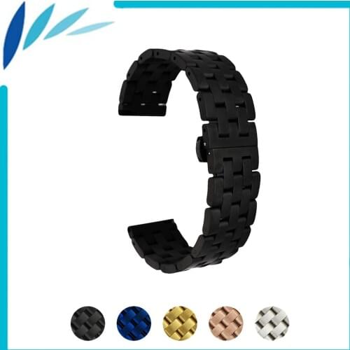 Stainless Steel Watch Band 20mm 22mm for Baume & Mercier Butterfly Buckle Strap Wrist Quick Release Loop Belt Bracelet Black