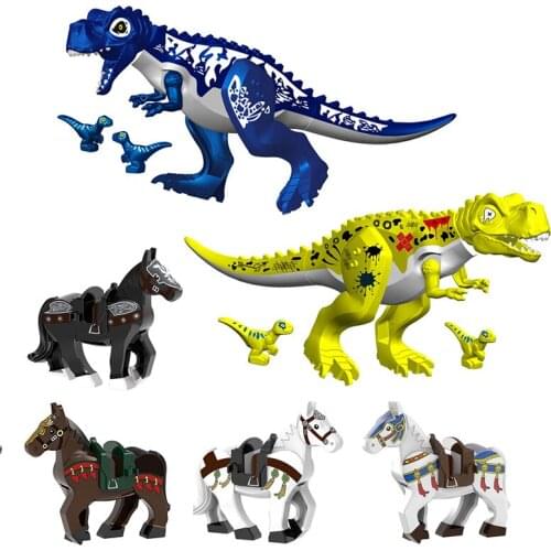 Animal Series Cartoon War Horse Dinosaur MOC Accessories Building Blocks Bricks Toys Gifts