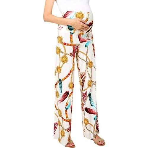 Wearing pregnant womens pants 2019 new printing Loose Pregnant woman