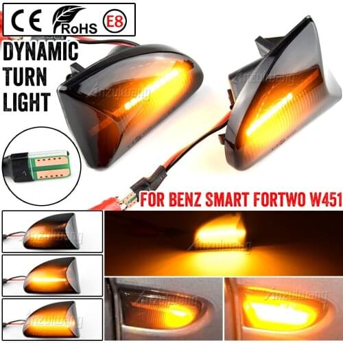 2pcs Amber Dynamic LED Marker Light For Mercedes Benz Smart Fortwo W451 Coupe Cabrio Side Turn Signal Light 12V Accessories
