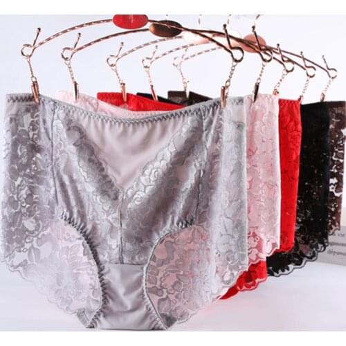 Large Size with High Waist Panties for Women Underwear Plus Size Sexy Lace Panties Female Big Size Briefs Mesh Lingerie Xxxl 4XL