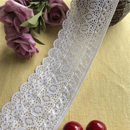 Embroidery Rope Sewing Handcraft DIY Designer Prom Dresses S1501 Ribbon Decorative Fabric Lace White 8cm Wide Spandex Elastic