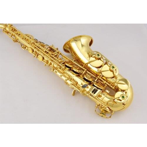 High Quality Alto saxophone New 802 E-flat music instrument lacquered gold professional player with mouthpiece