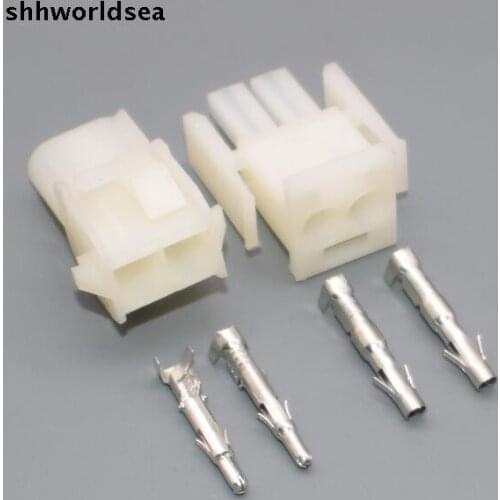 Worldgolden 5/30/100sets 2.1mm 2pin waterproof car electric connector, female male part 350777-1