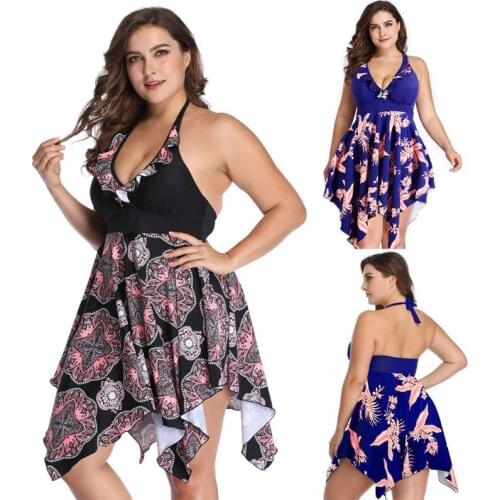 Womens Swimsuit Two Piece Plus Size Swim Suit 6XL Bathing Swimming Suit For Women Beach Dress Swimwear 2021 5 Colors