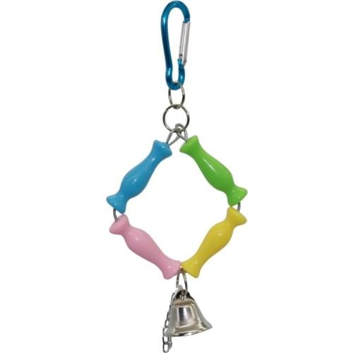 1Pcs Parrot Squirrel Parakeet Bird training Accessories Bird Swing Metal Ring Bell Hanging Cage Pendant