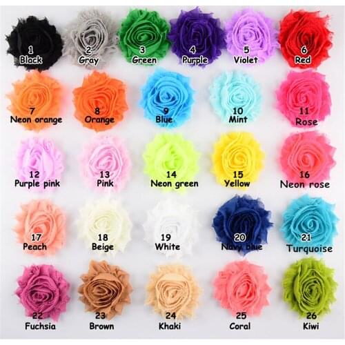 2.5'' shabby chiffon flower, shabby rose chiffon flowers for headband headwear hair accessories Rosette trim 280pcs/ lot