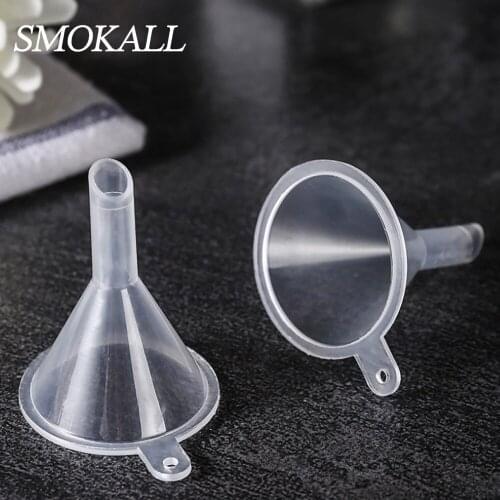 200Pcs Plastic Small Funnel For Cigarette Accessories Perfume Diffuser Bottle Funnels Liquid Washer Lab Tool Mini Liquid Oil