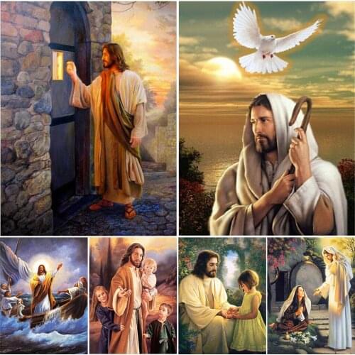 5D DIY Diamond Painting Jesus Mosaic Embroidery Full Square Drill Religious Figure Home Decor Handmade Hobby Cross Stitch Gift