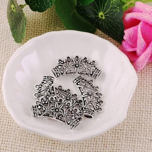 Antique Silver Color, 10PCS Zinc Alloy Pattern Elbow Connector, Charms for Jewelry Making, Handmade DIY Earring Accessories