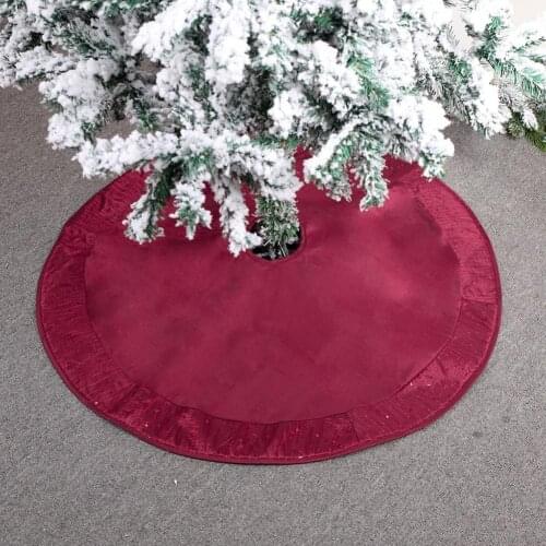 Large Size Round Shape Thick Red Embroidery Sequin Christmas Tree Ornament Holiday Decoration