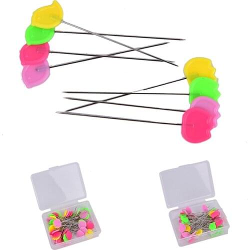 50Pcs/box DIY Bird Tulip Sewing Multi-color Patchwork Pins Flower Button Head Pins Box Home Decoration Crafts Pins Arts Tools