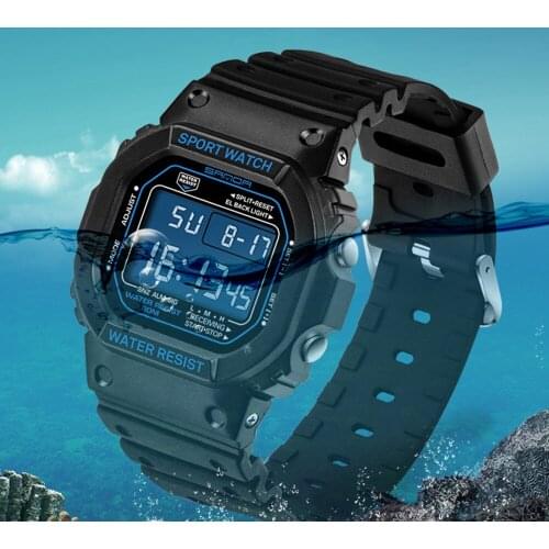 SANDA Sports Watches For Men New Casual Shock Resist Square Watch LED Digital Watch Relojes Men Women Wristwatches reloj hombre
