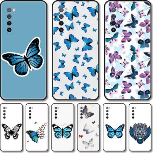 Beautiful butterfly Phone Case For Huawei Nova 2 3 4 5 6 7 8 SE i E Pro Lite black cell shell