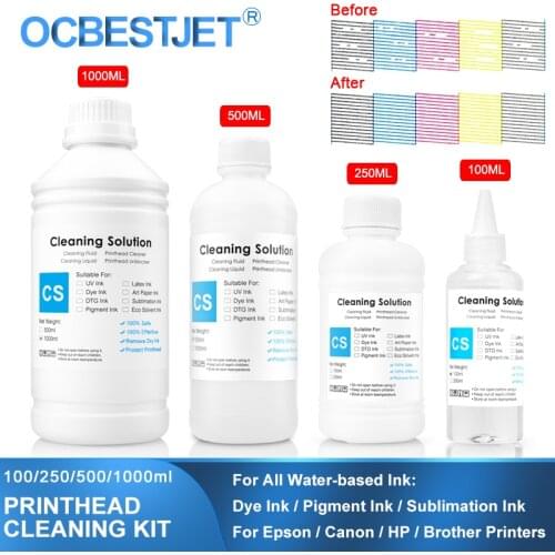 Cleaning Solution Liquid Water-based Ink Printhead Cleaner Dye/Pigment/Sublimation Ink For Epson/HP/Canon/Brother Printer 1000ML