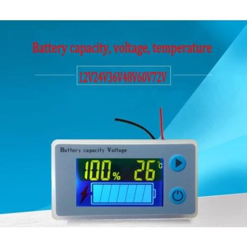 12V 24V 36V 48V 72V Universal Car Acid Lead Lithium Battery Capacity Test Indicator Digital Voltmeter Voltage Tester Monitor