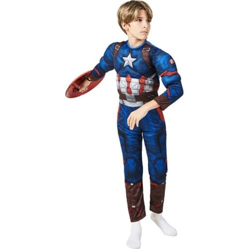 Disney Marvels hero Captain America child superhero theme party cosplay Halloween game performance costume