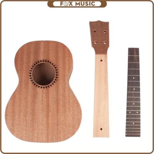 DIY Ukulele 26inch Tenor Hawaii Guitar DIY Kit Sapele Wood Body Rosewood Fingerboard Guitar Parts Accessories New