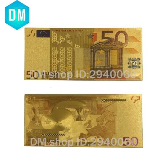 Hot Sale Nice Color Euro Gold Banknote Euro 50 Banknote In Gold Plated Money for Business Gifts and Collection