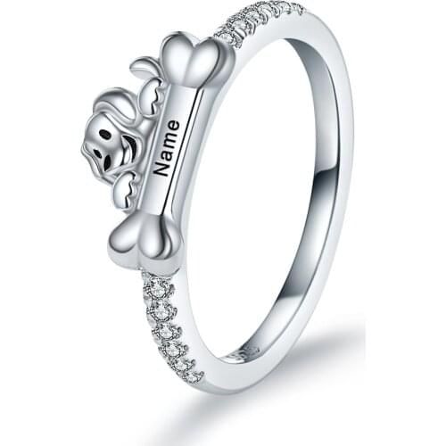 YSH new 100%925 sterling silver custom dog name commemorate ring 2020 Women DIY Personalized Jewelry gift free shipping hot sell