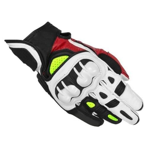 NEW Alpine GPX Motorcycle Leather Gloves Motocross ATV Bike Riding White Red Yellow Gloves