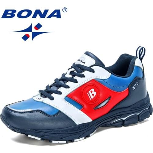 BONA 2021 New Designers Action Leather Outdoors Sneakers Men Casual Shoes Man Trendy Footwear Mansculino Zapatos Hombre Big Size