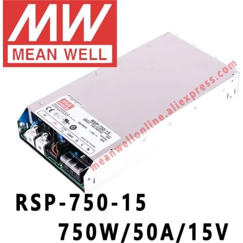 Mean Well RSP-750-15 meanwell 15VDC/50A/750W Single Output with PFC Function Power Supply online store