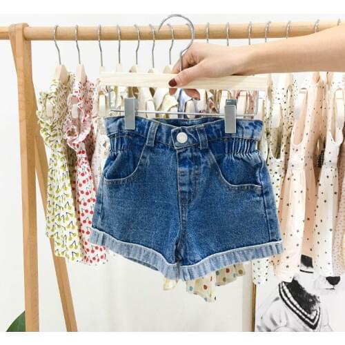 Fashion Causal Baby Girl Denim Skinny Jeans Shorts Summer Toddler Kid Baby Girls Shorts for 2-7 Years Children High Waist Shorts