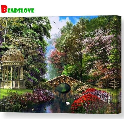 New Arrival Diamond Painting Kits the garden of peace Cross Stitch Diamond Embroidery landscape Rhinestones Art Handicraft Decor