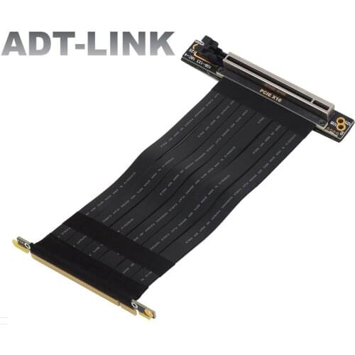 New PCIE 3.0 X16 Graphic Card Flexible Extension Cable Double 90 Degree Socket Vertical Male/Female Angled Riser Cable Adapter