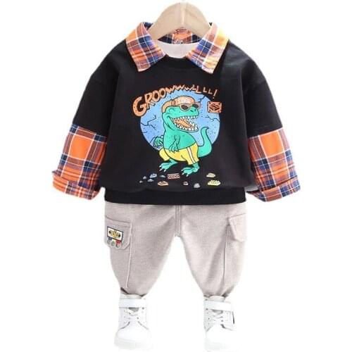 Spring Autumn Baby Clothes Fashion Children Clothing Boys Cartoon Casual T-Shirt Pants 2Pcs/Sets Toddler Costume Kids Tracksuits