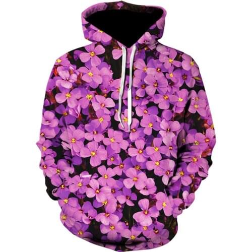 Autumn Sweatshirt 3D Printing Flowers Hoodies Pocket Pullover Sweater Fashion Harajuku Casual Hoodie Tops S-5XL Oversized Long