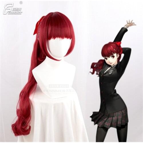 New Persona 5 Yoshizawa Kasumi Cosplay Wig THE ROYAL P5R Cosplay Ponytail Hair Heat Resistant Synthetic Wig Halloween Party Use