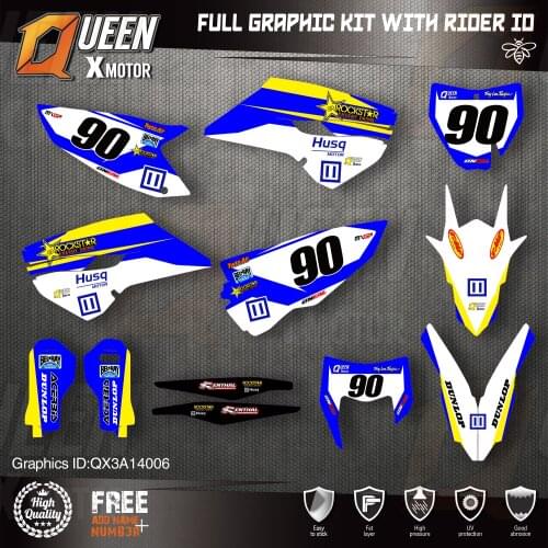 Queen X Custom Team Graphics Decals Stickers Kit For Husqvarna Sticker Decal 2014-15 TC FC 2015-16 FE TE 125 to 450cc 06