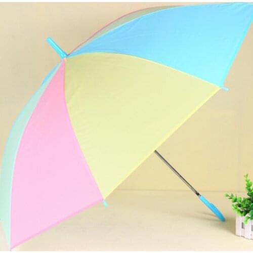 Rainbow Umbrella with J Hook Handle Rain Gear 28.3Inch Fashion Wedding Decoration Party Favors 25pcs/lot