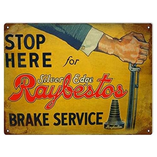 Raybestos Brake Service Theme Metal Tin Signs 8x12 Inch Wall Decor Sign