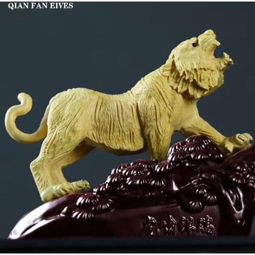 Solid wood Sculpture tiger statue Modern art hand-carved craft Domineering home decoration accessories Gift figurines