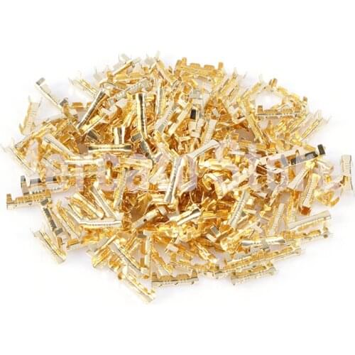 100 Pcs/lot Brass U-shaped Terminal 0.5-1.5mm Splice Terminals Cold-pressed Connector Cable Electric Sertir Wire Connectors