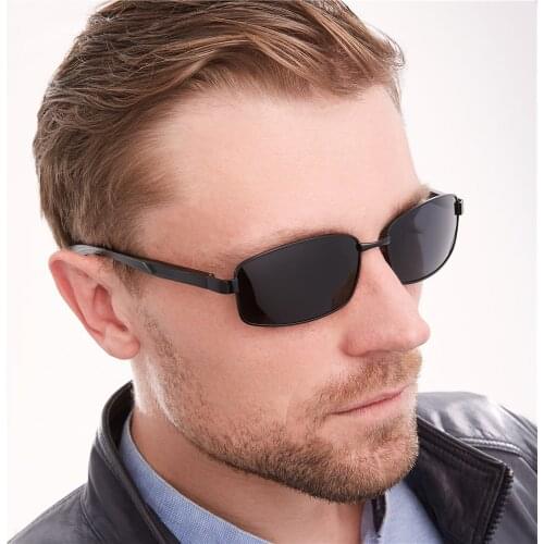 Vazrobe polarized sunglasses male narrow rectangle sun glasses for men driving spring hinge high quality